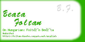 beata foltan business card